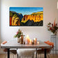 Sunlit Cliffs Vibrant Landscape Wall Art Canvas Office Home Room Framed 120x60cm