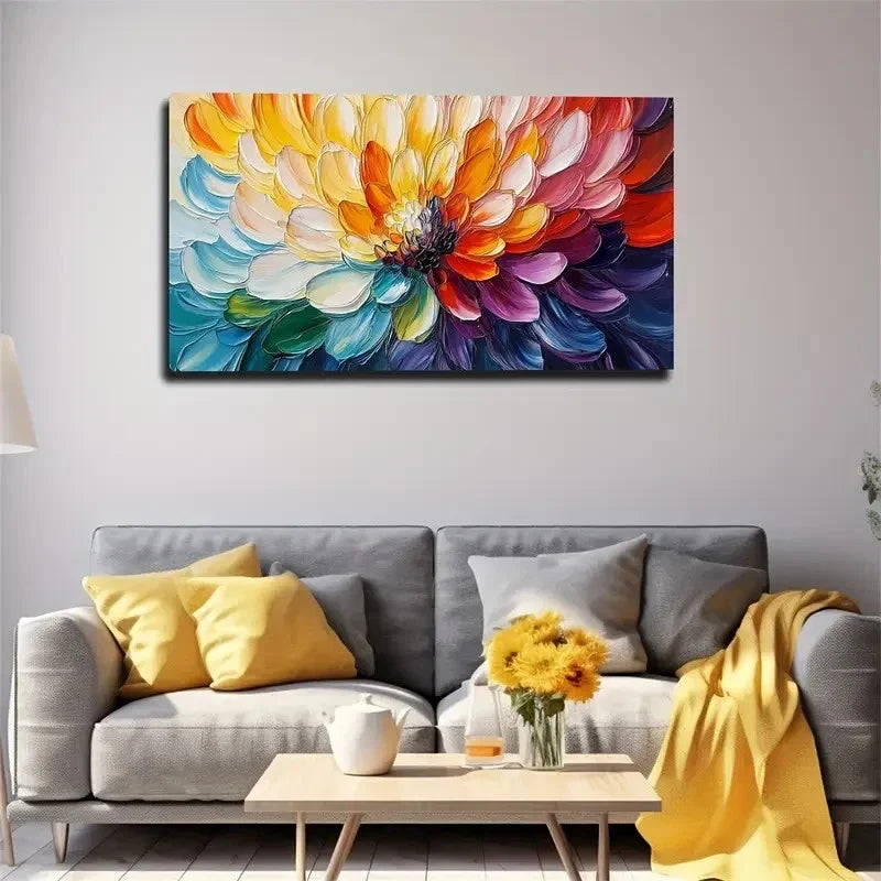 Transverse Orientation Petal Wall Art Canvas Office Home Room Framed 120x60cm