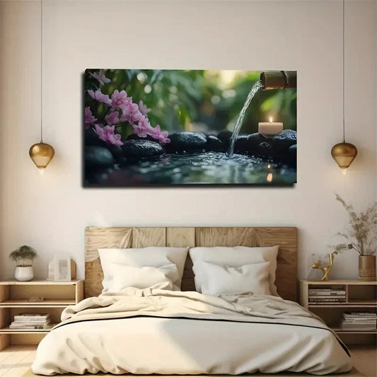 Modern Bohemian Bamboo Wall Art Canvas Office Home Room Framed 120x60cm