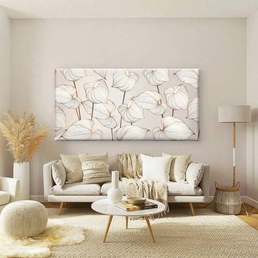 Floral Vector Background Design Wall Art Canvas Office Home Room Framed 80x45cm