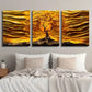 3pcs Abstract Golden Tree of Life Wall Art Set Canvas Framed 40x60cm - High Quality Print 100% Australian Made Wall Canvas Ready to Hang