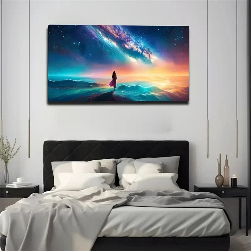 Reaching Artistic Conception Wall Art Canvas Office Home Room Framed 80x45cm