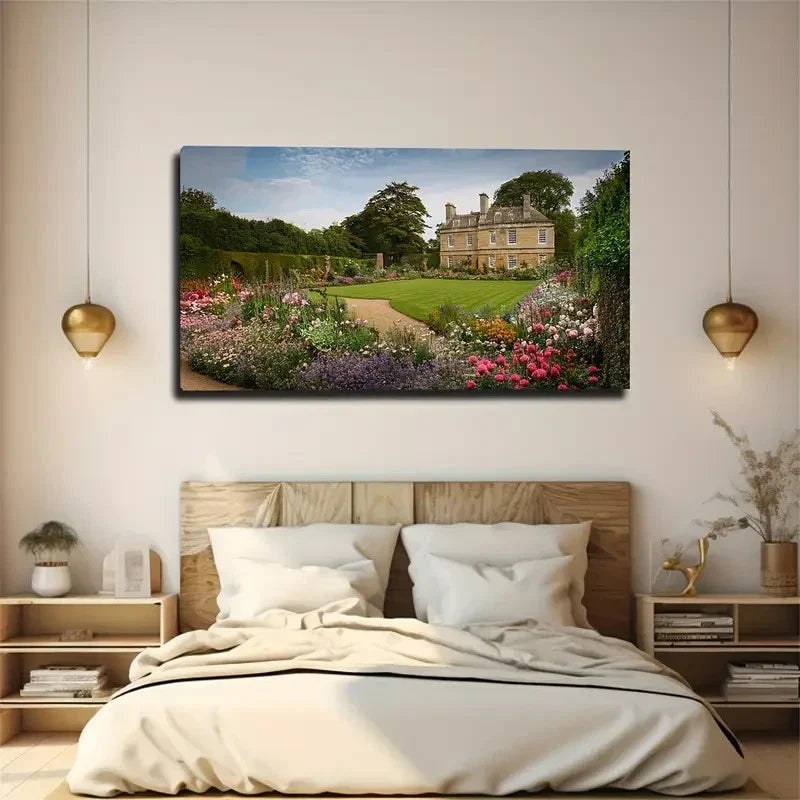 Blooming Flowers Wall Art Canvas Office Home Room Framed 80x45cm