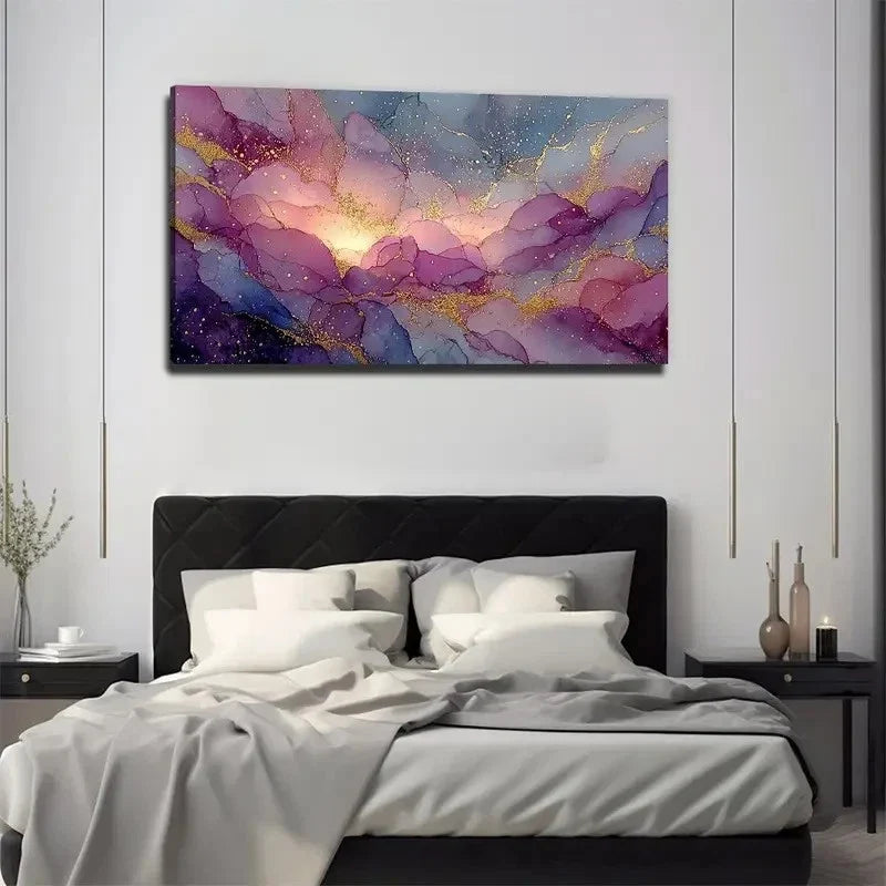Abstract Gilded Painting Wall Art Canvas Office Home Room Framed 120x60cm