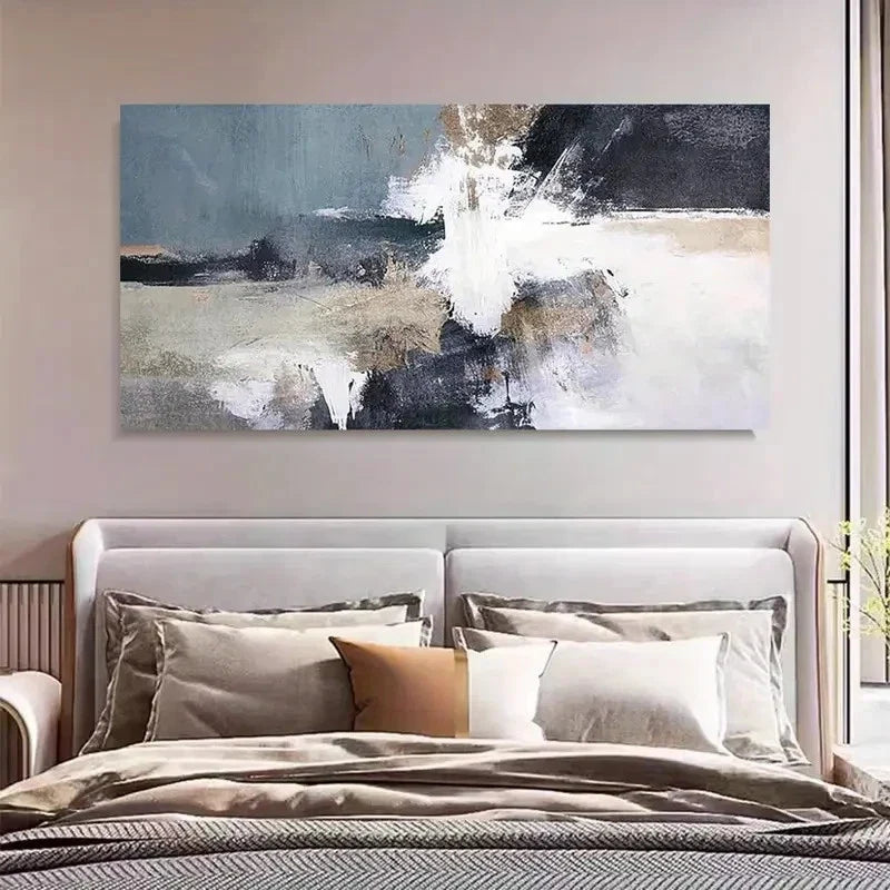 Modern Retro Deco Style Abstract Wall Art Canvas Office Home Room Framed 120x60cm