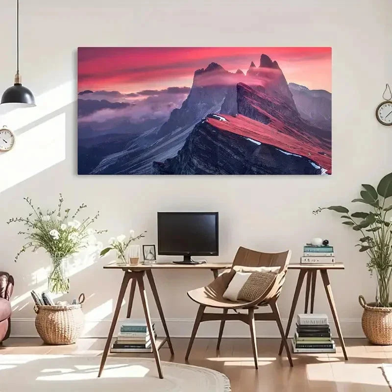 Puez Odle Nature Park Modern Wall Art Canvas Office Home Room Framed 120x60cm