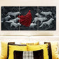 3pcs The Red Lord and the White Wolf Metal Print Ready to Hang Art