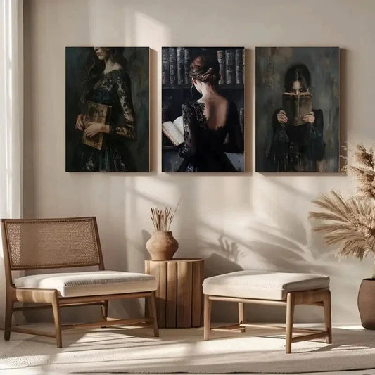 3pcs Dark Academia Gothic Victorian Metal Print Ready to Hang Art