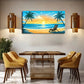 Beach Sunset With Deck Chair Wall Art Canvas Office Home Room Framed 120x60cm