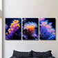 3pcs Luminous Underwater Coral and Marine Life Wall Art Set Canvas Framed 40x60cm - High Quality Print 100% Australian Made Wall Canvas Ready to Hang