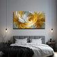 White Feather Swirl Design Wall Art Canvas Office Home Room Framed 120x60cm