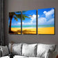 3pcs Beach Scene Palm Trees & Ocean Paradise Wall Art Set Canvas Framed 40x60cm - High Quality Print 100% Australian Made Wall Canvas Ready to Hang