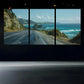 3pcs Coastal Road Seascape Nature Metal Print Ready to Hang Art