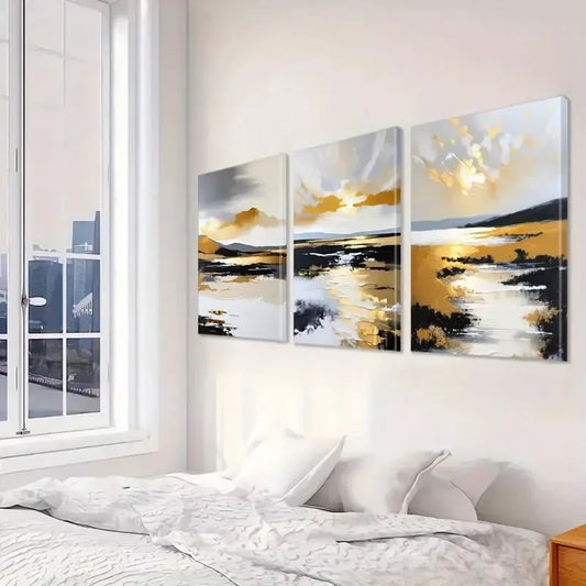 3pcs Modern Abstract Landscape Canvas Framed 40x60cm - High Quality Print 100% Australian Made Wall Canvas Ready to Hang