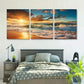 3pcs Ocean Waves & Sandy Shoreline at Sunset Wall Art Set Canvas Framed 40x60cm - High Quality Print 100% Australian Made Wall Canvas Ready to Hang