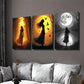 3pcs Sunset, Moonlight & Silhouette Classic Girl  Wall Art Set Canvas Framed 40x60cm - High Quality Print 100% Australian Made Wall Canvas Ready to Hang