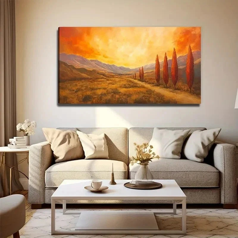 Desert Sky Tree And Suitable Wall Art Canvas Office Home Room Framed 80x45cm