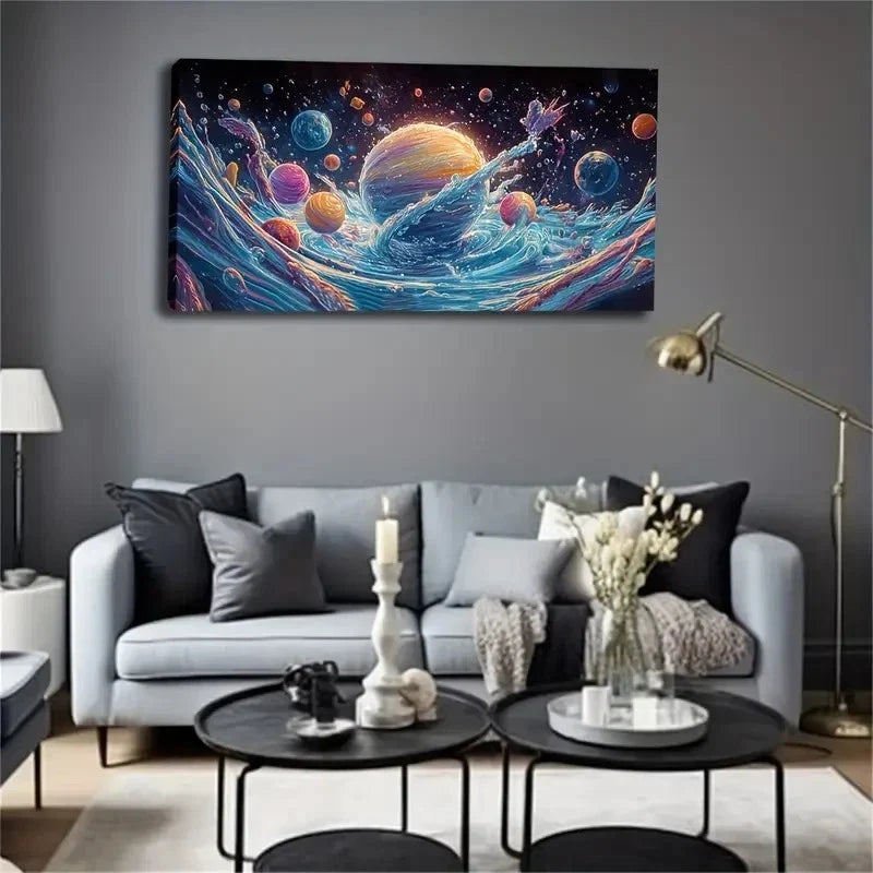 The Stars Seem Float Water Wall Art Canvas Office Home Room Framed 120x60cm