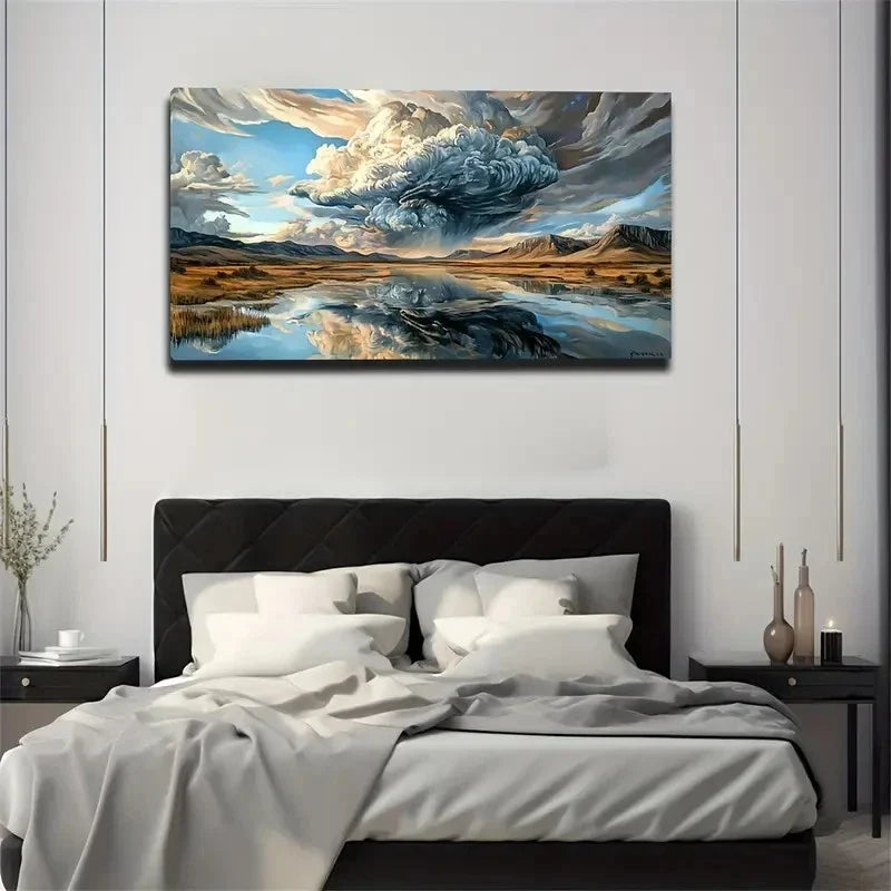 Magnificent Decorative Scary Wall Art Canvas Office Home Room Framed 120x60cm