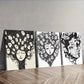 3pcs   Lines Make Up On The Face Black And White  Wall Art Set Canvas Framed 40x60cm - High Quality Print 100% Australian Made Wall Canvas Ready to Hang