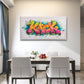 Colorful Street Art Splash Wall Art Canvas Office Home Room Framed 120x60cm