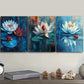 3pcs Ladybugs on Water Lilies Dark Blue Perfect Wall Art Set Canvas Framed 40x60cm - High Quality Print 100% Australian Made Wall Canvas Ready to Hang