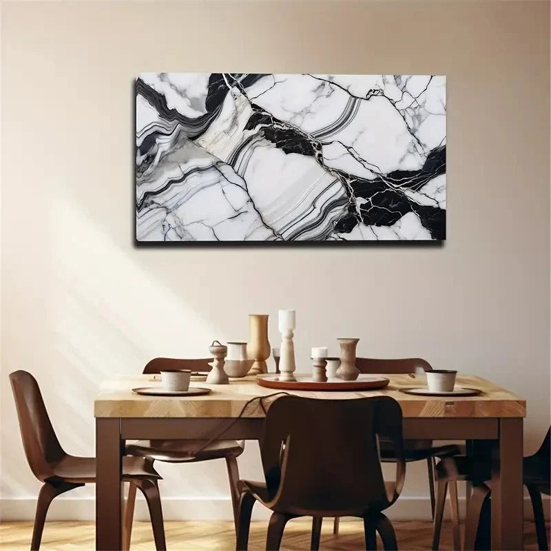 Mysterious Marble Stripes Wall Art Canvas Office Home Room Framed 120x60cm