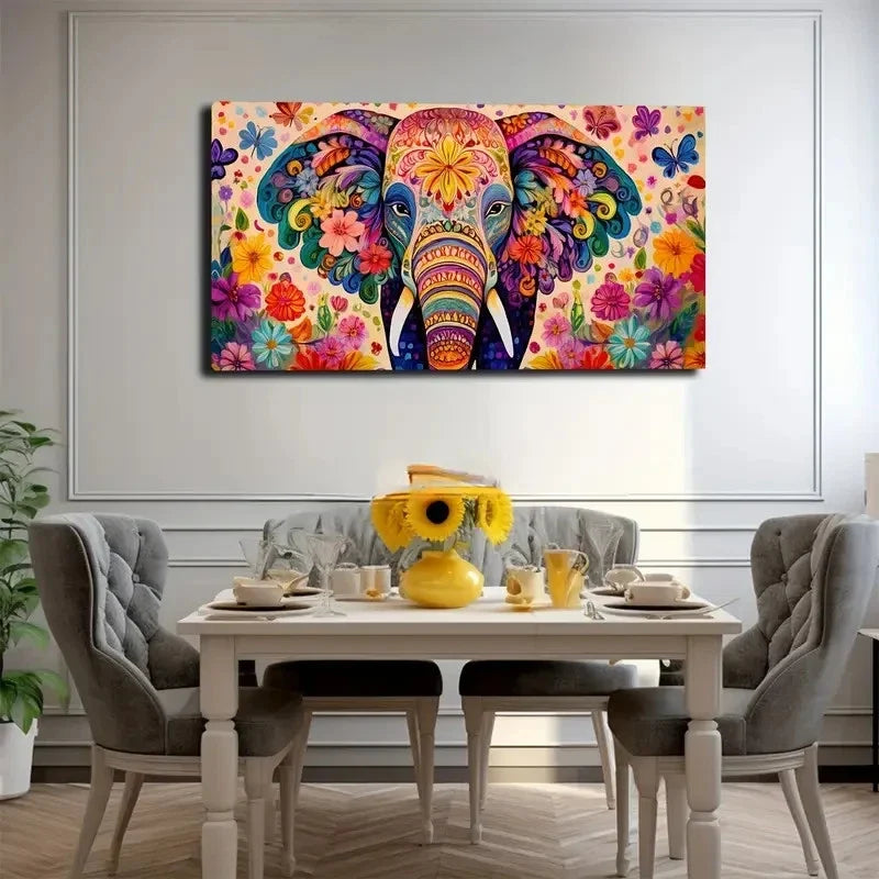 Flower Pattern Composition Wall Art Canvas Office Home Room Framed 120x60cm