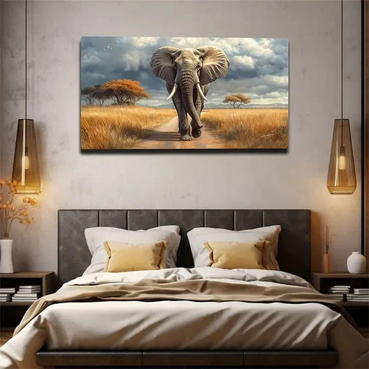 African Savannah Landscape Wall Art Canvas Office Home Room Framed 120x60cm