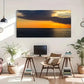 Rustic Seaside Sunset Landscape Wall Art Canvas Office Home Room Framed 80x45cm
