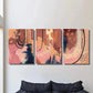 3pcs Orange & Pink Earth Tone Linear Design Wall Art Set Canvas Framed 40x60cm - High Quality Print 100% Australian Made Wall Canvas Ready to Hang