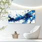 Blue & White Strokes Abstract Wall Art Canvas Office Home Room Framed 120x60cm