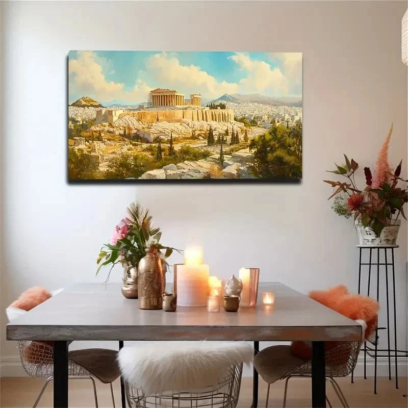Distant Ancient Ruins Creative Wall Art Canvas Office Home Room Framed 120x60cm