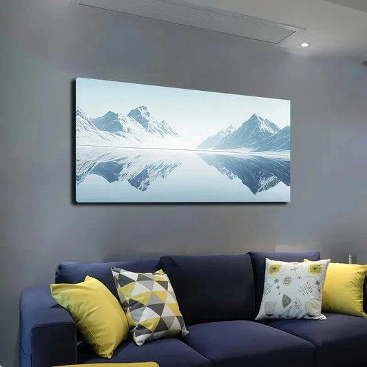 Minimalist Landscape Lake Wall Art canvas office home room framed 120x60cm