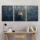 3pcs Funny Animal Deer Line Animal Themed Metal Print Ready to Hang Art