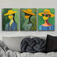 3pcs Abstract Women Colorful Modern Perfect Art Set Canvas Framed 40x60cm - High Quality Print 100% Australian Made Wall Canvas Ready to Hang