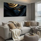 Abstract Mysterious Woman Gold Wall Art wall canvas office home room framed 80x45cm