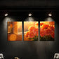 3pcs Ornamental Flower Cloth Colourful Metal Print Ready to Hang Art
