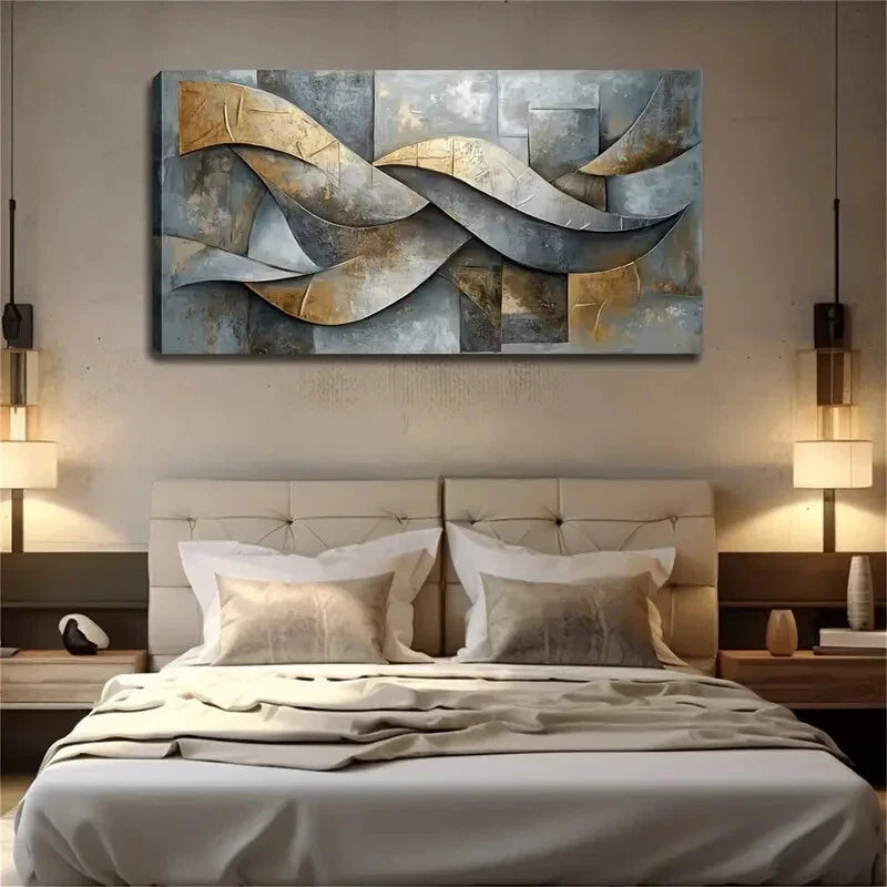 Minimalist Modern Geometric Wall Art Canvas Office Home Room Framed 120x60cm