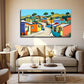 Colorful Houses Wall Art Canvas Office Home Room Framed 80x45cm