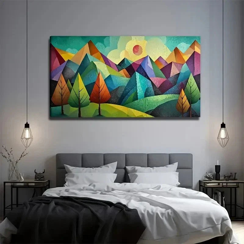 Large Abstract Woods Wall Art Canvas Office Home Room Framed 120x60cm