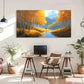 Yellow Tree Abstract Autumn Wall Art Canvas Office Home Room Framed 120x60cm