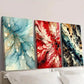 3pcs Blue Red and Black Abstract Fluid Texture Wall Art Set Canvas Framed 40x60cm - High Quality Print 100% Australian Made Wall Canvas Ready to Hang
