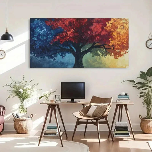 Abstract Artwork Vibrant Nature Wall Art Canvas Office Home Room Framed 120x60cm