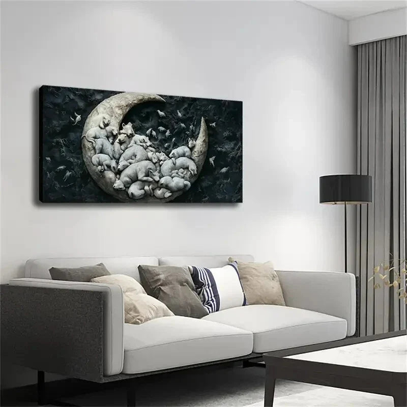 Magical Scene Of Many White Wall Art Canvas Office Home Room Framed 120x60cm