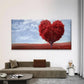 Red Heart-Shaped Tree Wall Art Canvas Office Home Room Framed 80x45cm
