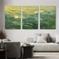 3pcs Golf Course Abstract Greenery & Player Metal Print Ready to Hang Art