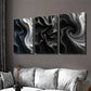 3pcs Modern Abstract Black and White Stylish Wall Art Set Canvas Framed 40x60cm - High Quality Print 100% Australian Made Wall Canvas Ready to Hang