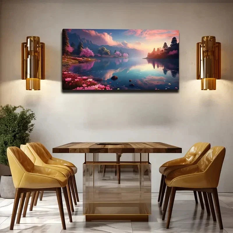 Leisurely Romantic Wall Art Canvas Office Home Room Framed 80x45cm