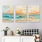 3pcs Oceanic Landscape Beach Waves Metal Print Ready to Hang Art